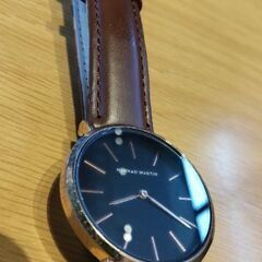 Hannahmartin 36mm ローズゴールド　ブラウン革ベルト　電池新品10月19日交換済みの画像