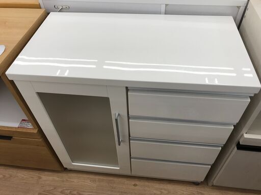 ★ジモティ割あり★  レンジ台 ホワイト H83×W80×D42 クリーニング済み KJ6597