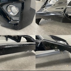 TOYOTA トヨタ ANH20 GGH20 アルファード 後期 純正 フロントバンパー フロントグリル フォグランプ エンブレム付き 202 ブラック 中古品の画像
