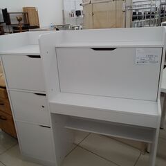 ★ジモティ割あり★  デスク ホワイト H123×D39.5×W...
