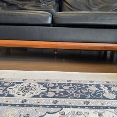 ニトリ　本革　ソファ　中古　2P ブラック　黒の画像