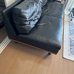 ニトリ　本革　ソファ　中古　2P ブラック　黒の画像