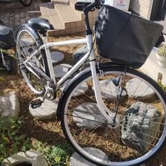 自転車27インチ 6段シマノ製ギア付き ガキ有り 白黒2トーン ...