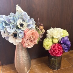 インテリア　造花　花瓶セット