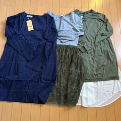 レディース ワンピと服3点セット(未使用)Mサイズとフリーサイズ...