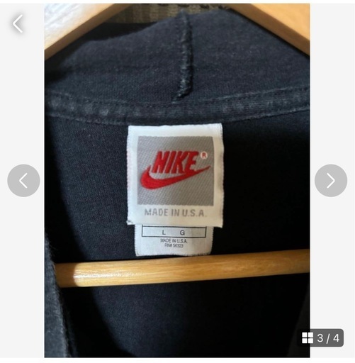 90s NIKE AIR フード付き Tシャツ Lサイズ 黒
