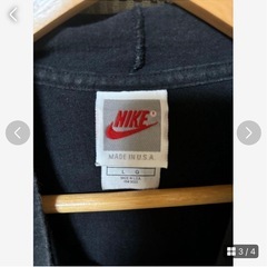90s NIKE AIR フード付き Tシャツ Lサイズ 黒の画像
