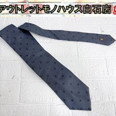 ルイヴィトン LOUIS VUITTON 総柄ネクタイ 紺 ネイ...