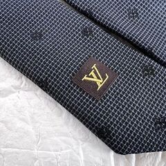 ルイヴィトン LOUIS VUITTON 総柄ネクタイ 紺 ネイビー シルク モノグラム ☆札幌市 白石店 の画像