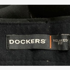 DOCKERS 黒 スラックス プリーツ入り メンズの画像