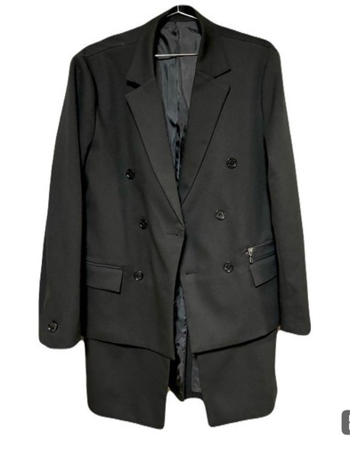 シェラック/SHELLAC 裾脱着ブラックダブルジャケット