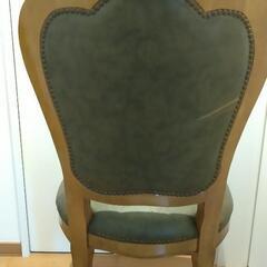 イタリアン　ダイニングチェア　サルタレッリ系　グリーン　革張の画像