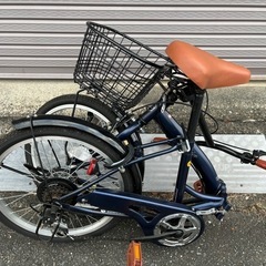 ★紺色★折りたたみ自転車の画像