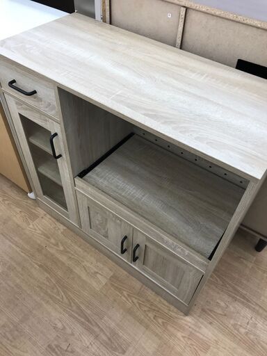 ★ジモティ割あり★ 株式会社イーナ レンジ台 ナチュラル H83×W88×D40 クリーニング済み KJ6604