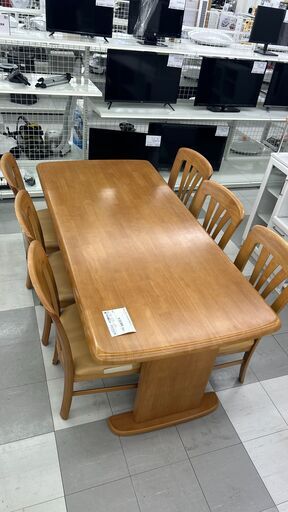 ★ジモティ割あり★  ダイニングテーブル６人掛け  H70×D80×W190 クリーニング済み TC1849