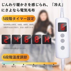 【新品】電気毛布 掛け敷き兼用 電気ブランケット160*130cm 冬 フランネル素材の画像
