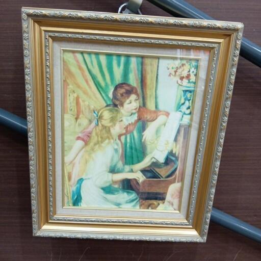 絵画　西洋画　ピアノレッスン　中古品