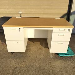 【期間限定特価】両袖机 (幅140*奥行70*高さ70) 事務机...