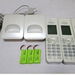 Panasonic　デジタル　コードレス電話機　VE-GD72DW-W　動作良好　親機　子機　3台　セット　RU・RU・RU　電話機　パナソニックの画像