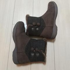 靴　冬 ブーツ　Lサイズ　ブラウン色　ファー付きの画像