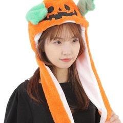 ハロウィン コスプレ 耳あて　帽子　耳ピコピコ 帽子 かわいい 仮装 イベント パーティーグッズ (カボチャ　かぶりもの　の画像