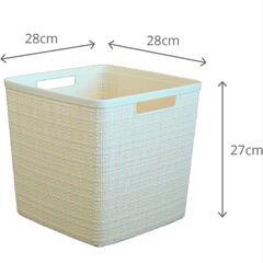 CURVER(カーバー) キューブバスケット ホワイト 17L 2個セット Jute ジュート 収納 バスケット ランドリー ランドリーバスケット の画像