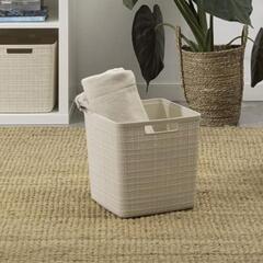 CURVER(カーバー) キューブバスケット ホワイト 17L 2個セット Jute ジュート 収納 バスケット ランドリー ランドリーバスケット の画像