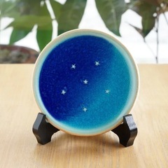 完売入手困難品!やちむん⭐︎青の煌めき☆きら星工房4寸皿☆秋元ナナ