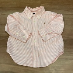 【Y】RalphLaurenピンクシャツ80cmの画像