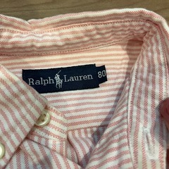【Y】RalphLaurenピンクシャツ80cmの画像