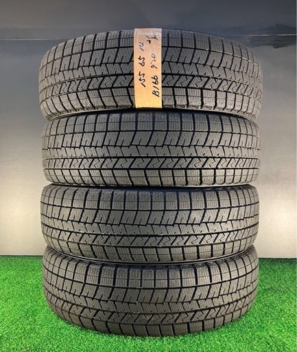 引取限定【イボ付き9.9分山】2021年 155/65R14 ダンロップ WINTERMAXX 03★4本セット