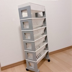 収納ワゴン　マガジンラックの画像