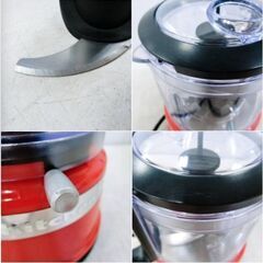 KitchenAid　3.5 カップ ミニフードプロセッサー　9KFC3516HT　動作良好　色ホットソース　赤　50/60Hz　　みじん切り　ドレッシングの画像