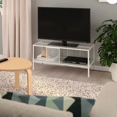 美品　組み立て済み　IKEA イケア テレビ台 BAGGEBO バッゲボー　テレビ　棚　収納　ガーデニング　観葉植物　白　ホワイト　軽量　軽い　おもちゃ　キッズ　子供　リビング　物置　シンプル　フラワースタンド 花台 プランタースタンド 2段 ガーデニング 多肉植物スタンド  園芸ラック  多肉 鉢植えスタンド 花瓶置き台 室内 簡単組立 おしゃれ プランターラック　の画像
