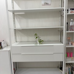 IKEA スチール製白色引出し付き棚