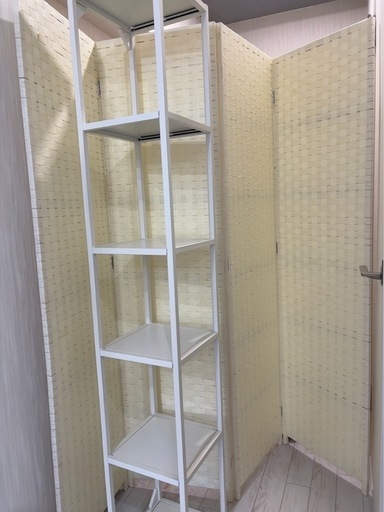 美品　　白色スチー5段棚