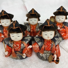 木目込雛人形15体ガラスケース入りの画像