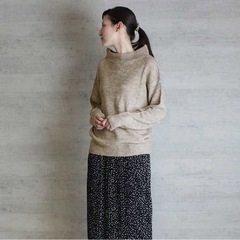 畦柄編みプルオーバー・ニット・セーター