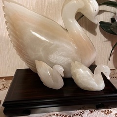 オニキス白鳥置物 オニキス白鳥置物