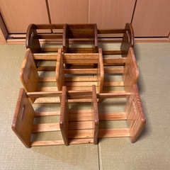 木のブックエンド3つセット