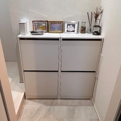 IKEA BISSA イケア ビッサ シューズボックス3段 ホワイト BISSA ビッサ シューズボックス2段, ホワイト, 49x28x93 cm - IKEA