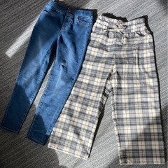 GU 130 パンツ　ワイドパンツ　スキニーデニムパンツの画像