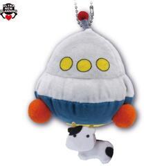 【未使用品☆ぶるぶる震える!!】 UFOにキャトられる!?   ぬいぐるみ  ボールチェーン  マスコットの画像