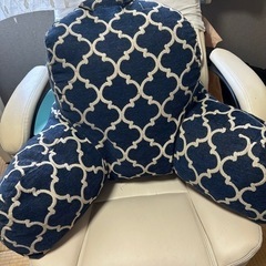 一人掛けソファクッション　座椅子　ネイビー　モロッコ柄