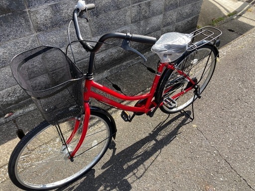 【26インチ自転車】美品❗️LEDオートライト付❗️前後タイヤ、前カゴ、サドル、鍵新品❗️スペアキーあり　若林自転車　膳所店　SALE