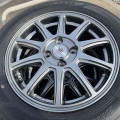 Loxarny sport 15インチ 4H 100 5.5J +50 アルミホイール + GOODYEAR 185/60R15 2023年製 走行1期のみ ガリ無し バリ溝 中古美品！ ①の画像