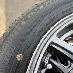 Loxarny sport 15インチ 4H 100 5.5J +50 アルミホイール + GOODYEAR 185/60R15 2023年製 走行1期のみ ガリ無し バリ溝 中古美品！ ①の画像