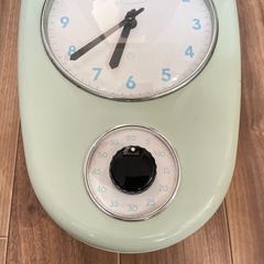 キッチンタイマー付  レトロ調 　掛け時計  家具  インテリアの画像