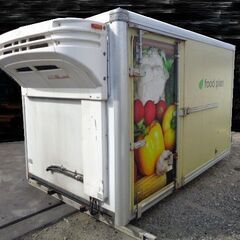 トラックコンテナ 箱 3200x1860x2000 横扉付 アルミバン 冷凍冷蔵 保冷 倉庫 物置 ガレージ コンテナハウス 愛媛よりの画像