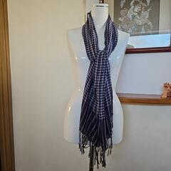 お値下げしました！パープルシルバーチェックストールの画像